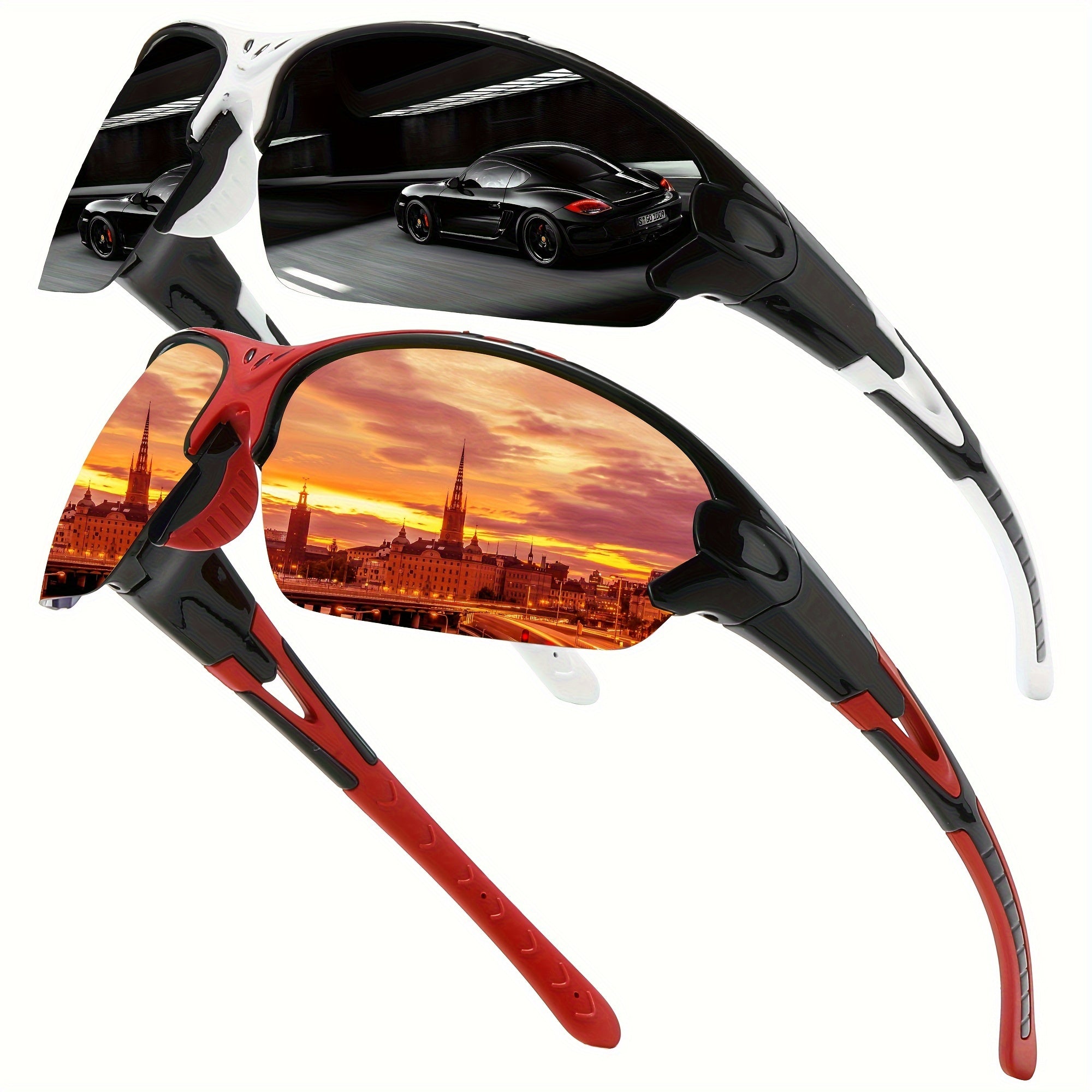 1pair/2pairs, Trendy Cool Wrap Around Polarized Sunglasses, For Men Women Outdoor Sports Party Vacation Travel Cycling Fishing Supplies Photo Props, Ideal Choice For Gifts