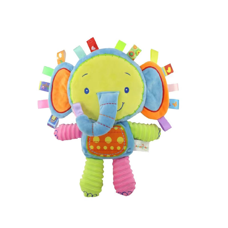 Baby Tags Stuffed Animal Soft Toy Lovey Elephant Plush Bell
