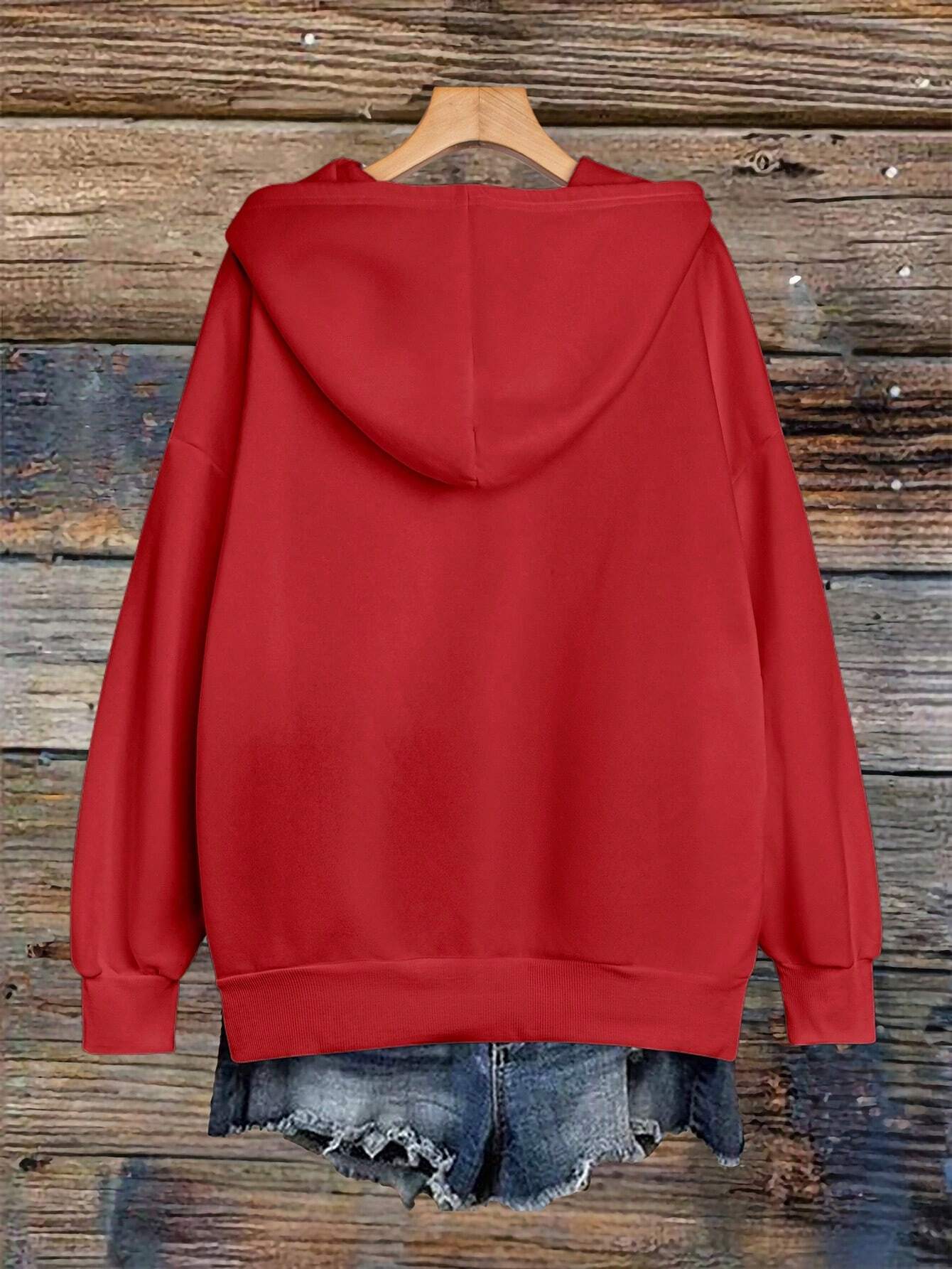 Calvaya plus Size Women'S Letter Printed Hot Selling Draw Rope Hoodie