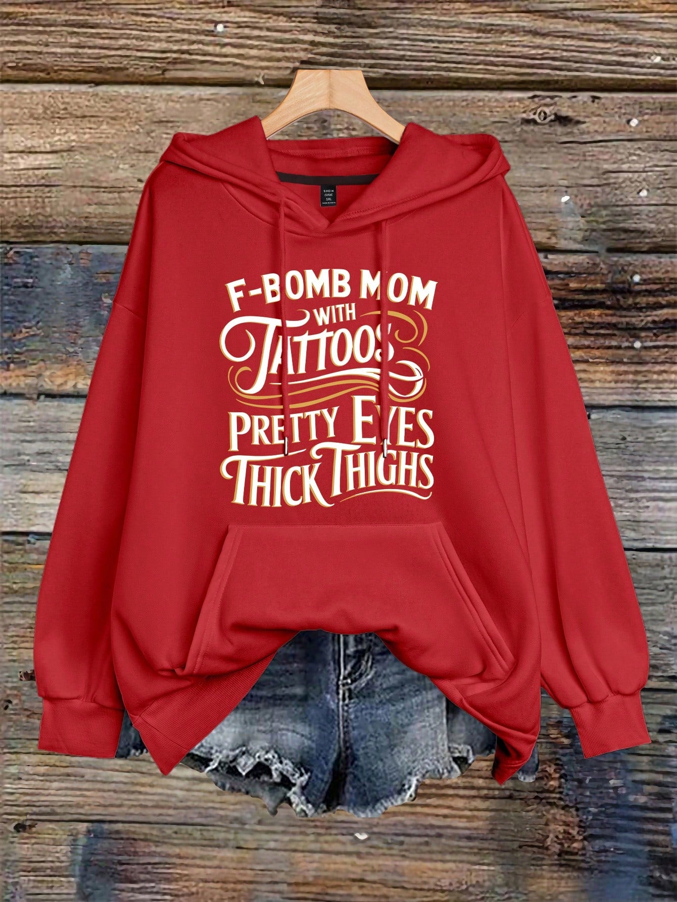 Calvaya plus Size Women'S Letter Printed Hot Selling Draw Rope Hoodie