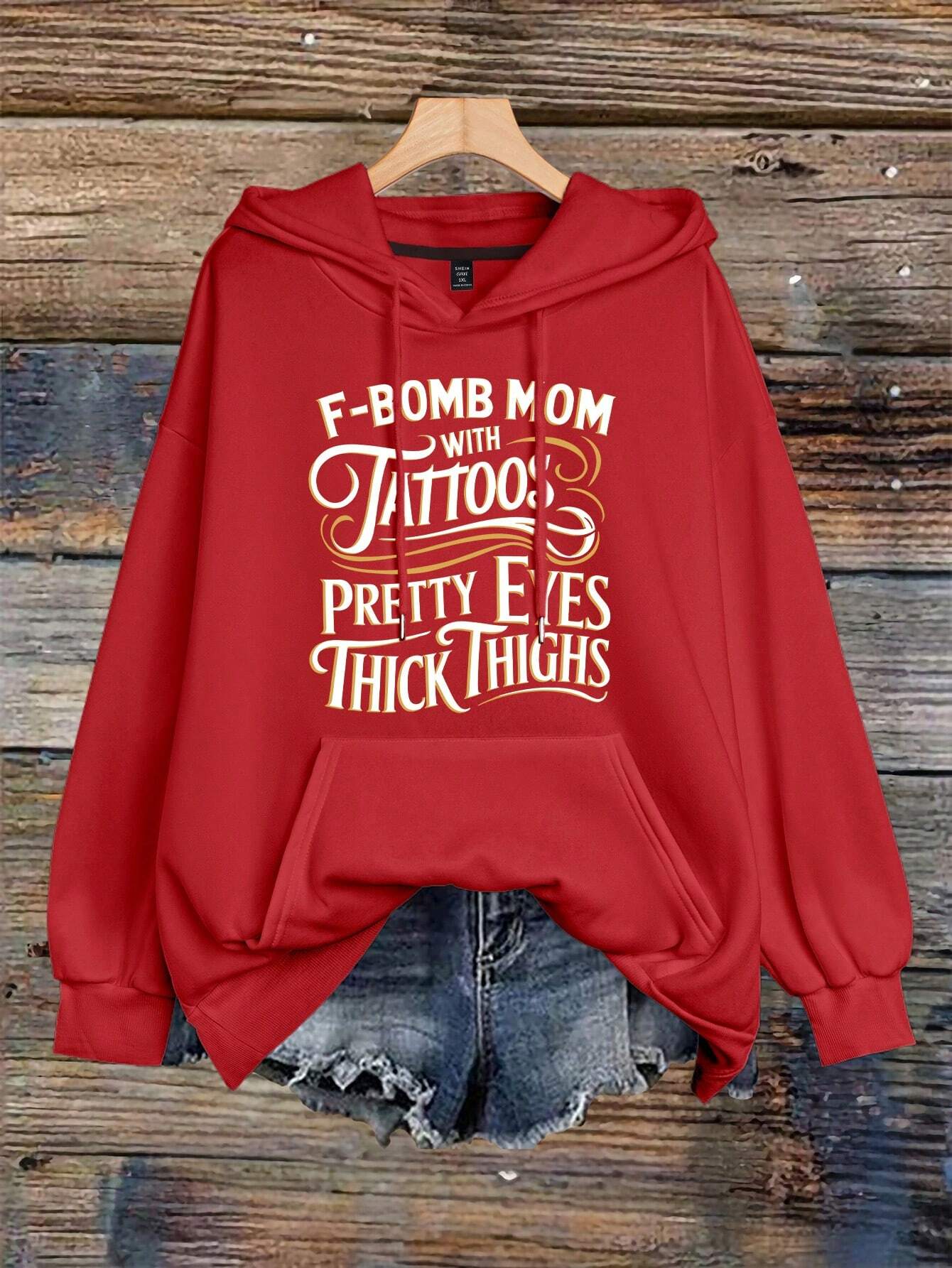 Calvaya plus Size Women'S Letter Printed Hot Selling Draw Rope Hoodie