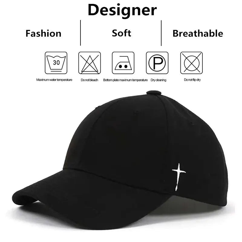 Unisex Simple Cross Water Drop Embroidery Baseball Caps Spring