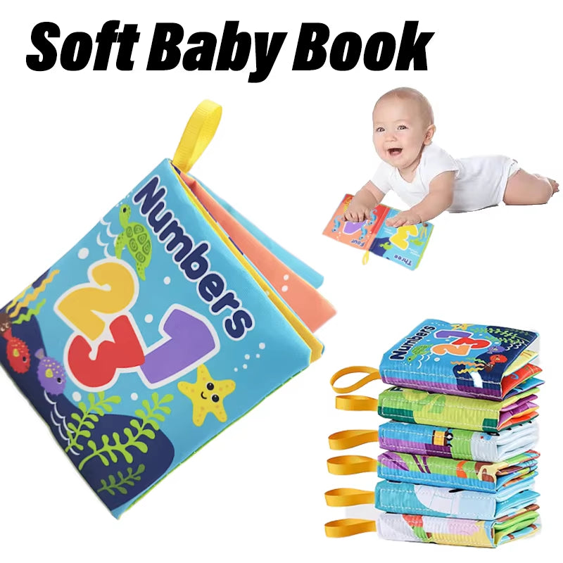 Soft Baby Fabric Book Interactive Sensory Activity Cloth Book for Babies First Educational Montessori Early Learning Game