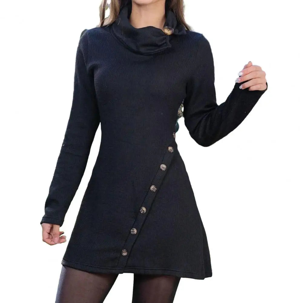 Dress Women O-Neck Sexy Long Sleeve Loose Party
