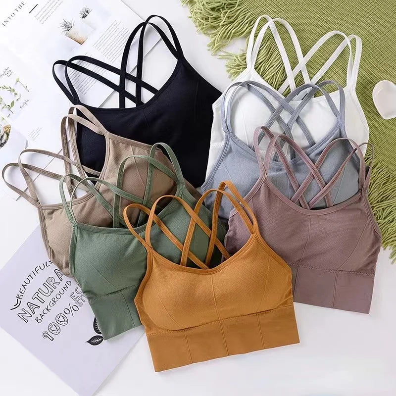 Sexy Women Tops Back Cross Strap Tank Top Push