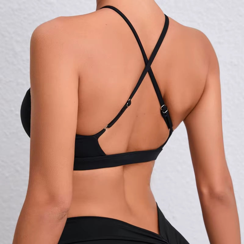 Stretch Women Sports Underwear Fitness Workout Cross Yoga Bra Sexy Sports Bra