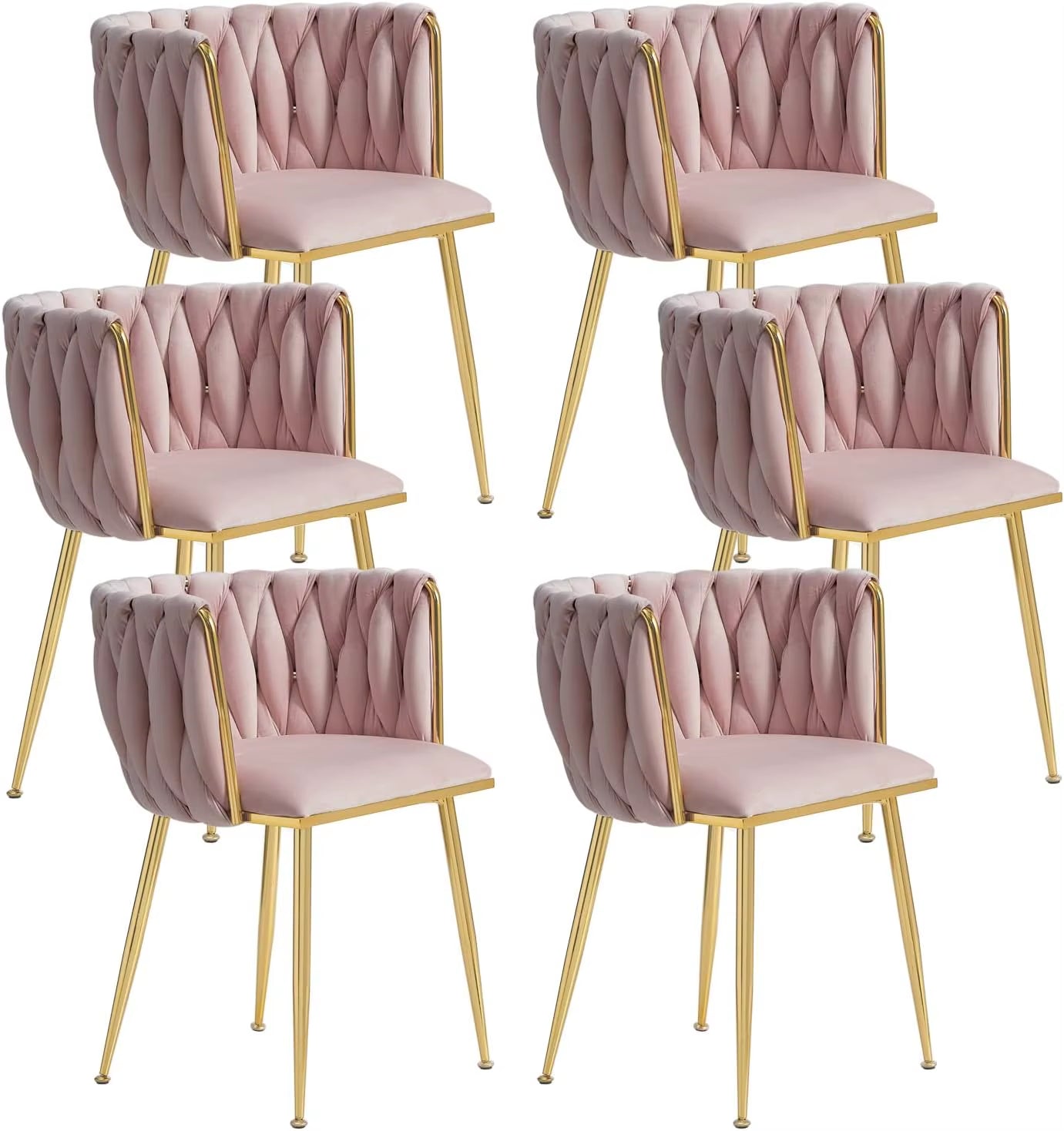Modern Dining Chair with Golden Metal Legs