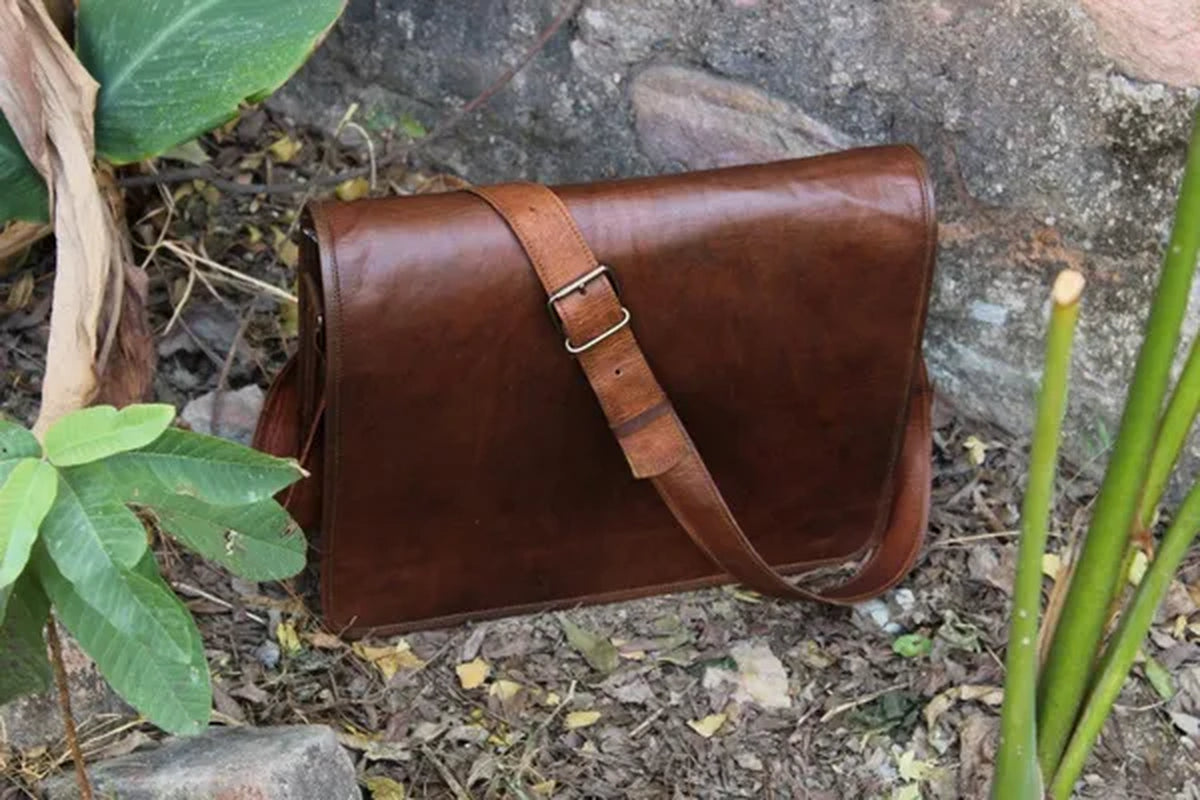 Leather Bags Vintage Handmade Leather Messenger Bag