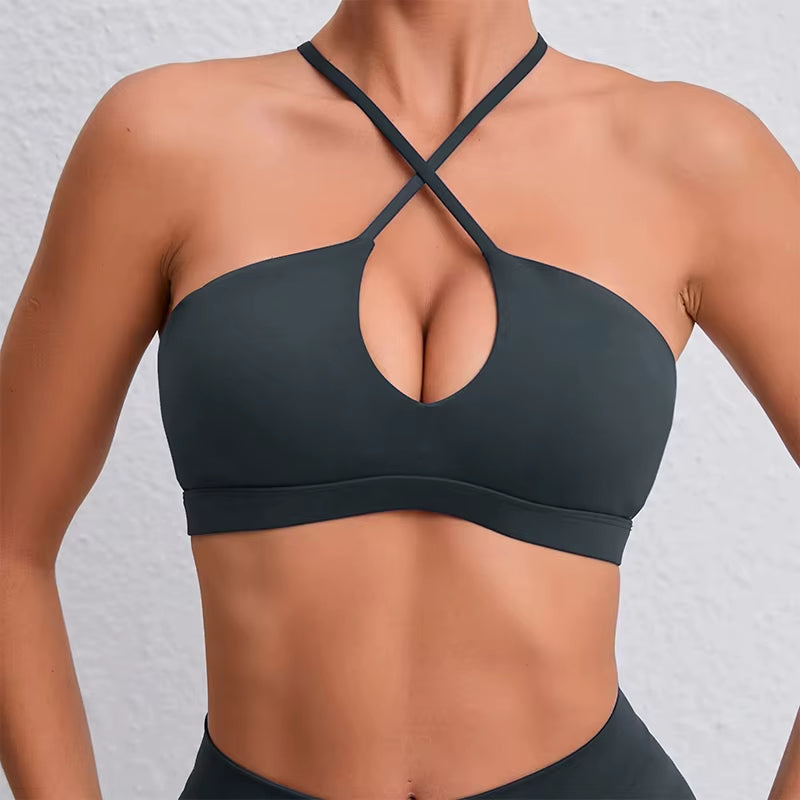 Stretch Women Sports Underwear Fitness Workout Cross Yoga Bra Sexy Sports Bra