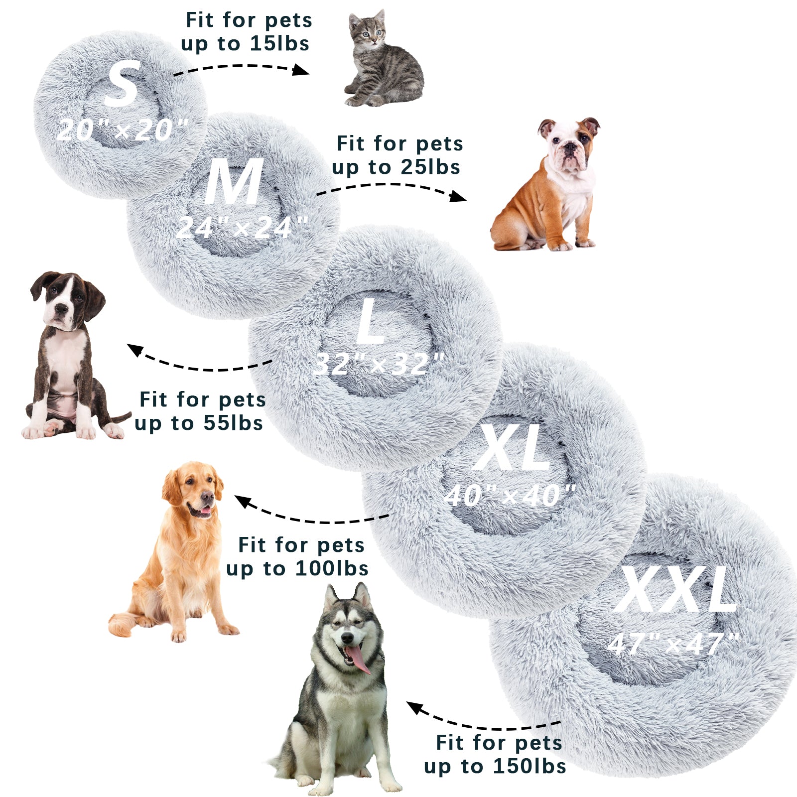 House Cat Bed Washable Pet Sofa Mat Calming Samll Large Dog Beds
