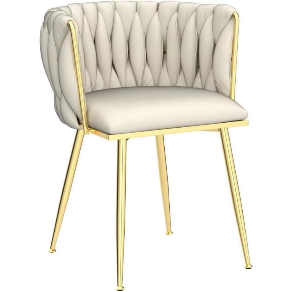 Modern Dining Chair with Golden Metal Legs