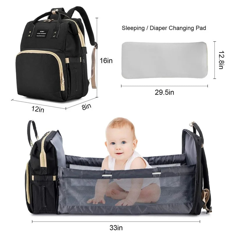 Foldable Baby Crib Diaper Bag