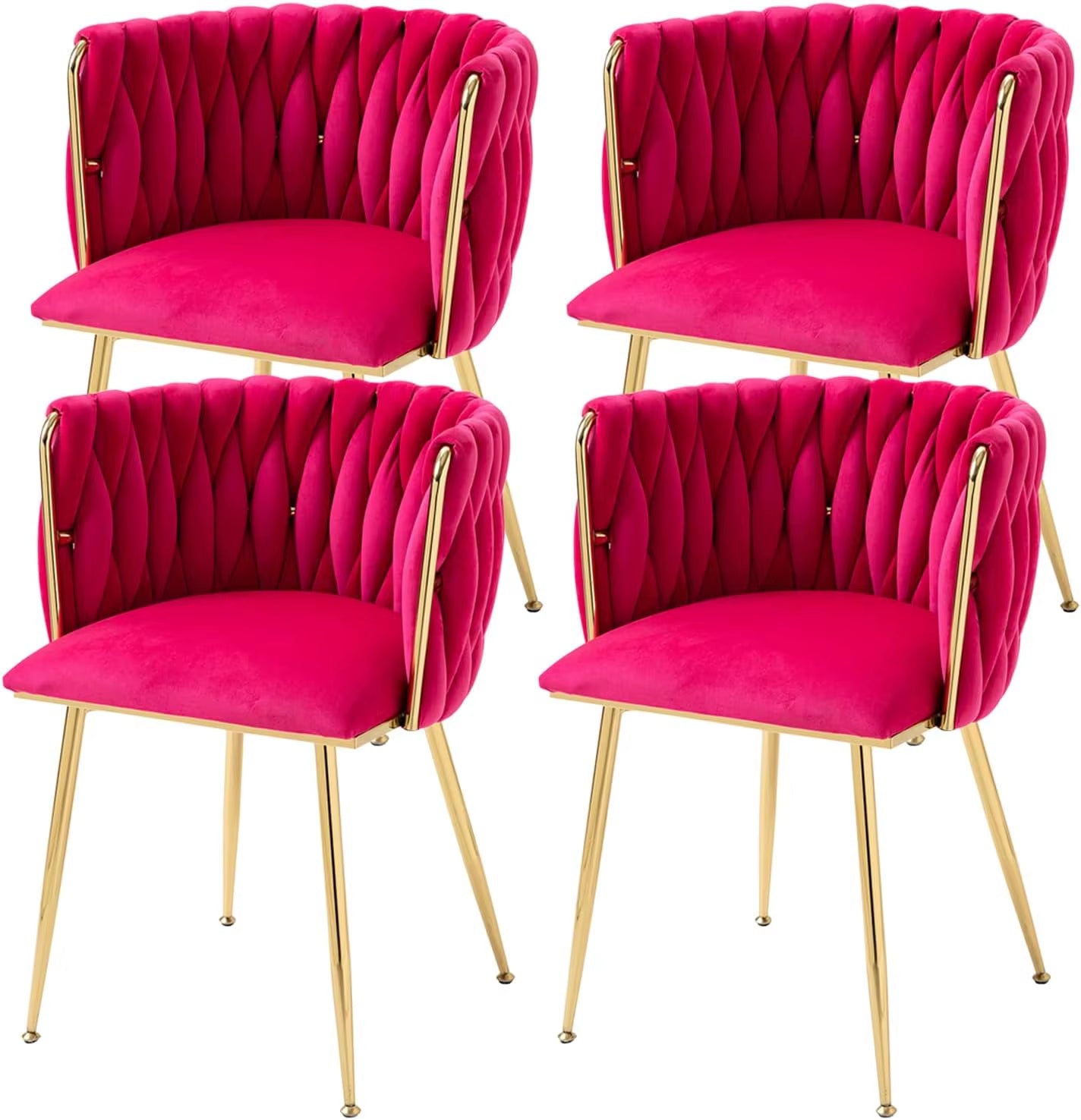 Modern Dining Chair with Golden Metal Legs