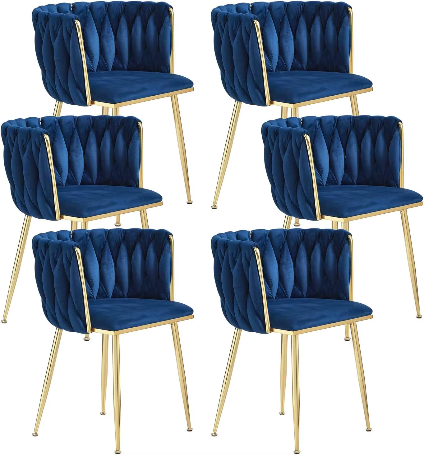 Modern Dining Chair with Golden Metal Legs
