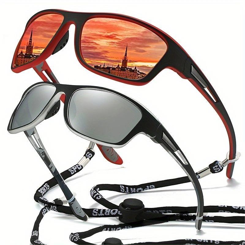 1pc Trendy Classic Retro Polarized With Strap, For Men Women Outdoor Sports Vacation Travel Driving Fishing Cycling Decors Photo Props