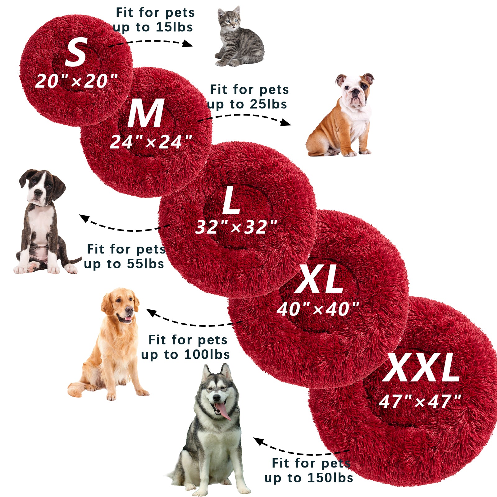 House Cat Bed Washable Pet Sofa Mat Calming Samll Large Dog Beds