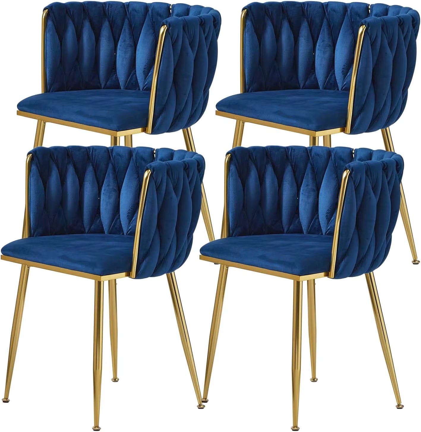 Modern Dining Chair with Golden Metal Legs