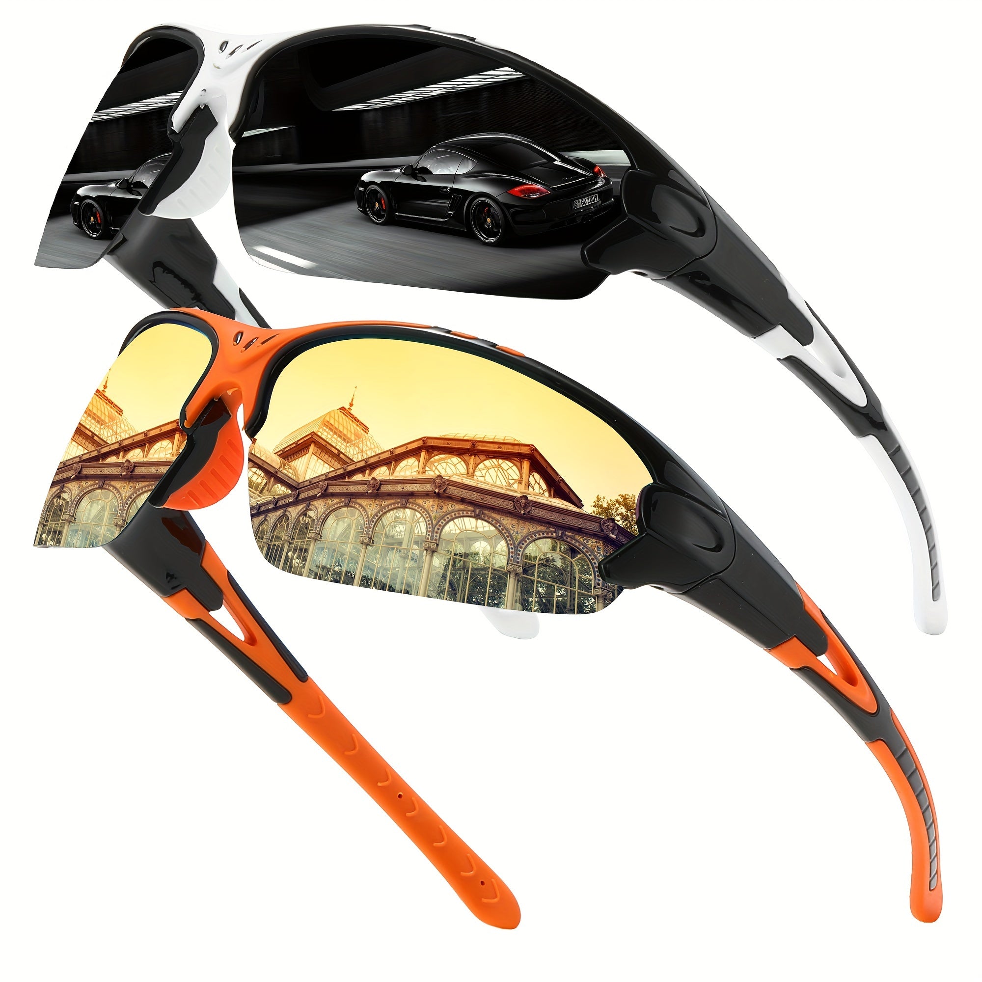 1pair/2pairs, Trendy Cool Wrap Around Polarized Sunglasses, For Men Women Outdoor Sports Party Vacation Travel Cycling Fishing Supplies Photo Props, Ideal Choice For Gifts