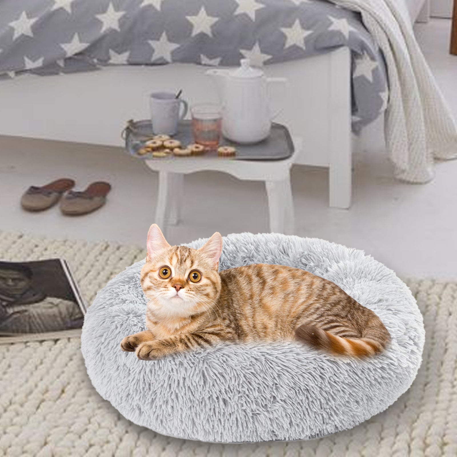 House Cat Bed Washable Pet Sofa Mat Calming Samll Large Dog Beds