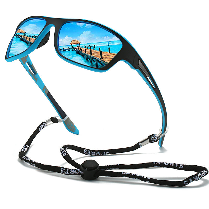 1pc Trendy Classic Retro Polarized With Strap, For Men Women Outdoor Sports Vacation Travel Driving Fishing Cycling Decors Photo Props