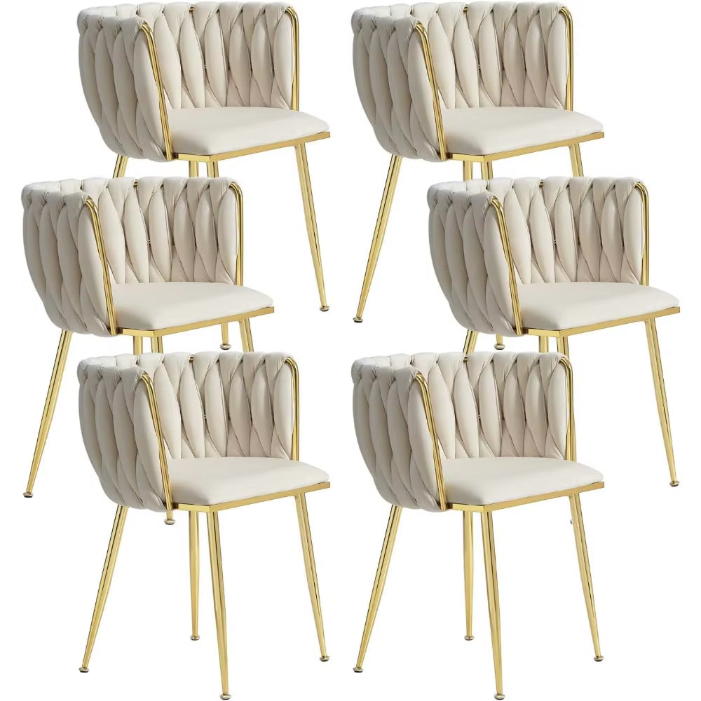 Modern Dining Chair with Golden Metal Legs