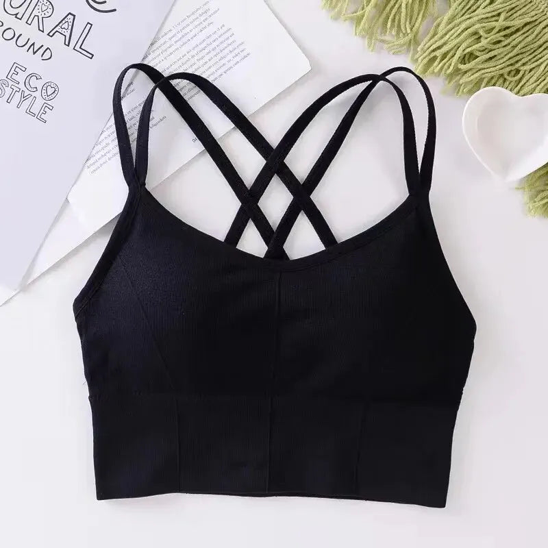 Sexy Women Tops Back Cross Strap Tank Top Push