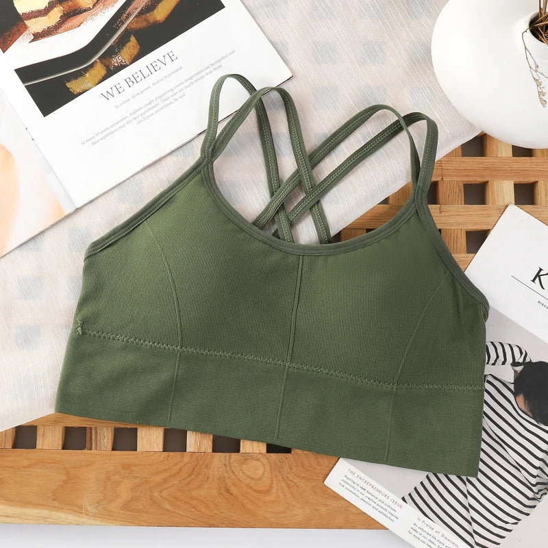 Sexy Women Tops Back Cross Strap Tank Top Push