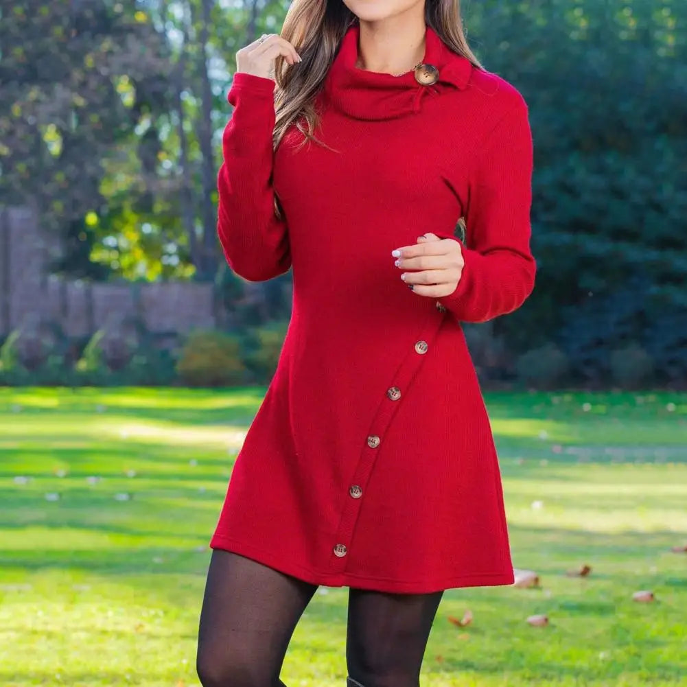Dress Women O-Neck Sexy Long Sleeve Loose Party