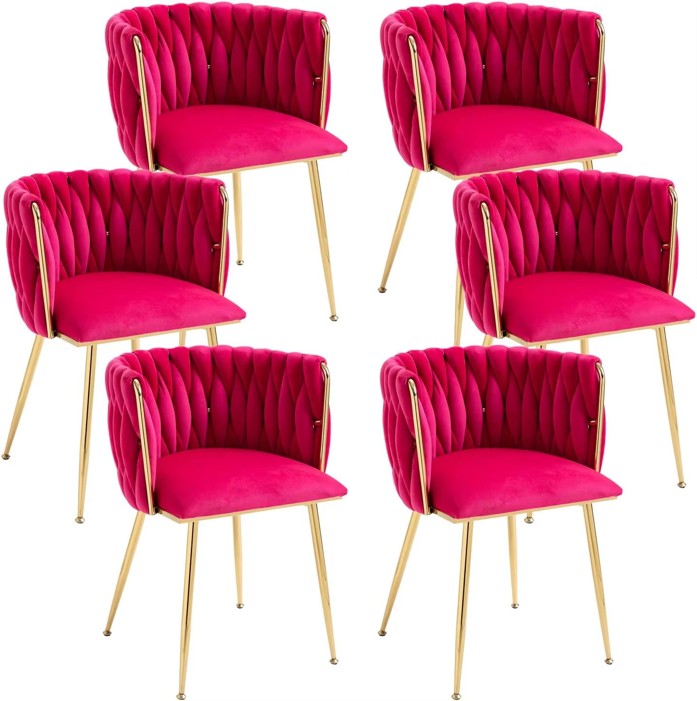 Modern Dining Chair with Golden Metal Legs