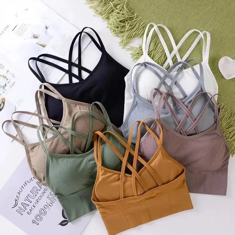 Sexy Women Tops Back Cross Strap Tank Top Push