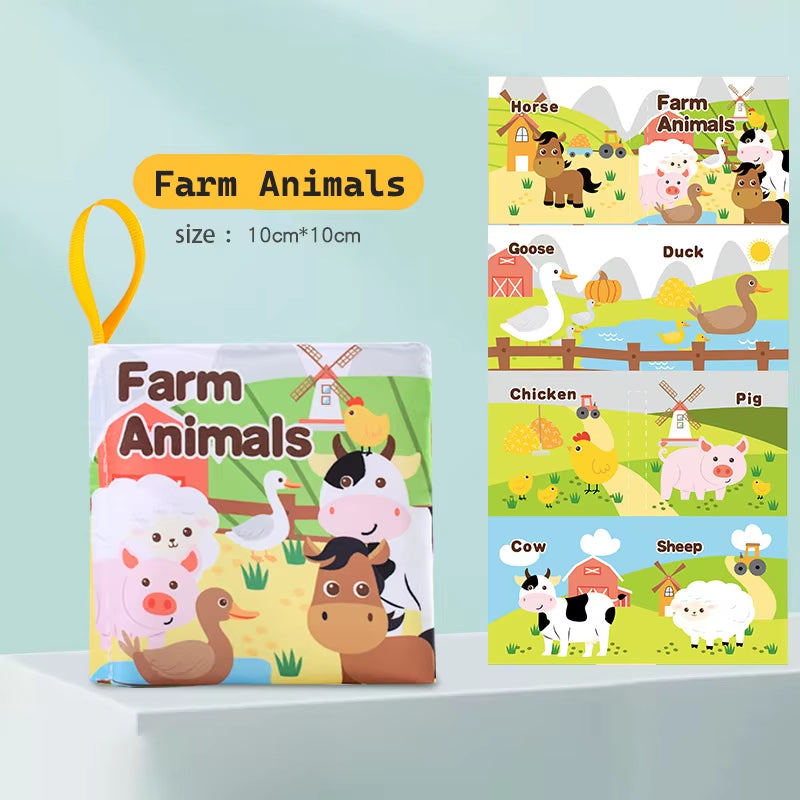 Soft Baby Fabric Book Interactive Sensory Activity Cloth Book for Babies First Educational Montessori Early Learning Game