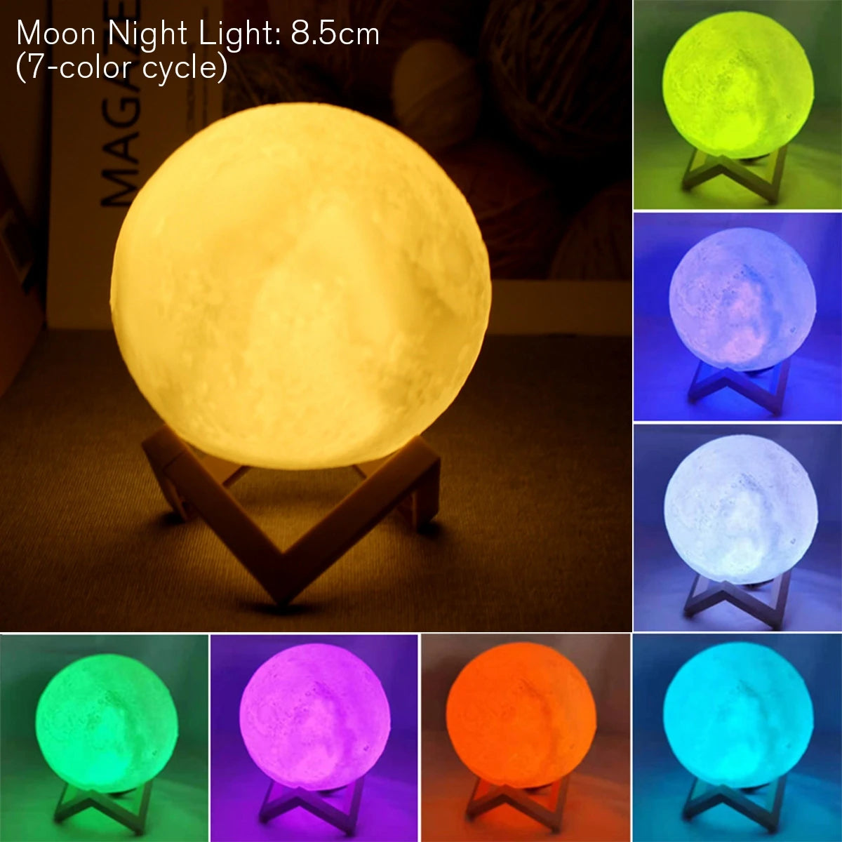 Stand Starry Lamp Bedroom Decor Night Lights Kids Gift Moon Lamp