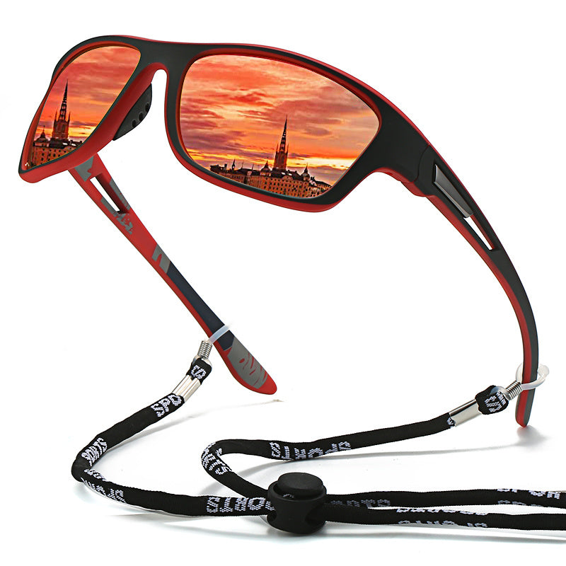 1pc Trendy Classic Retro Polarized With Strap, For Men Women Outdoor Sports Vacation Travel Driving Fishing Cycling Decors Photo Props