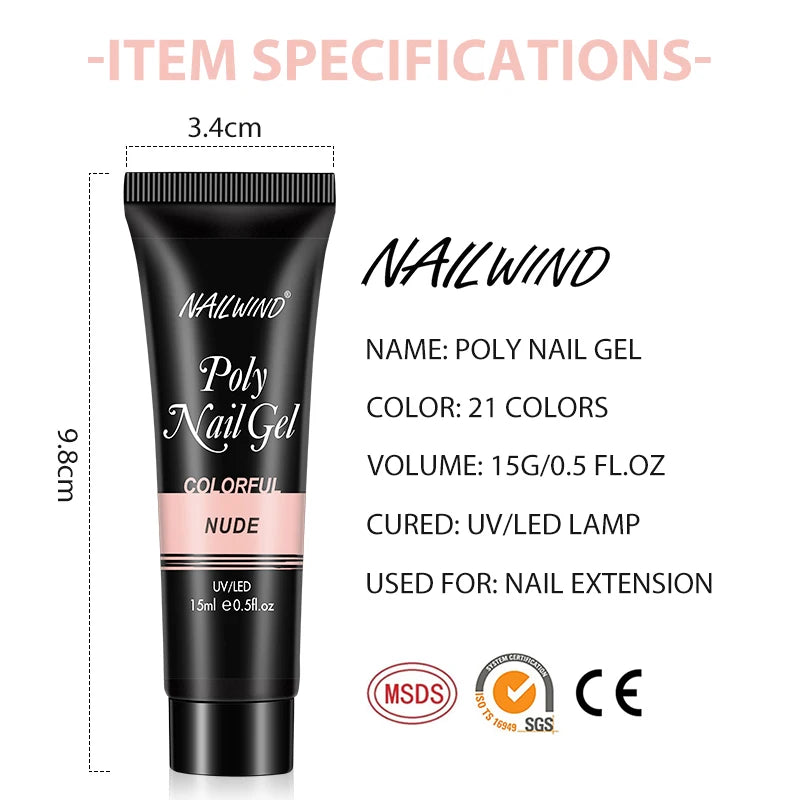NAILWIND Poly Nail Gel for Builder Extension Acrygel for nails Gel Polish Semi Permanent Varnish Hybrid Nail Gel Nail Art