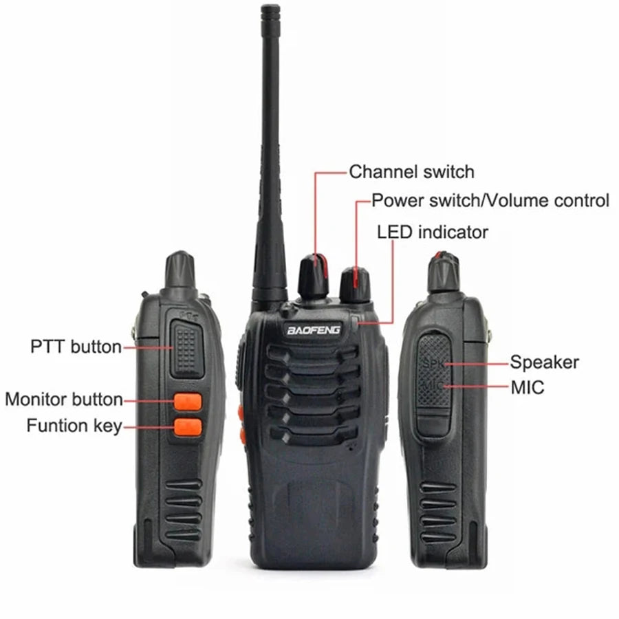 3PCS Walkie Talkie Original Baofeng BF888S 5W BF-888S 5KM UHF Transceiver Portable Two Way Radio BF 888S Intercom Walkie-talkie