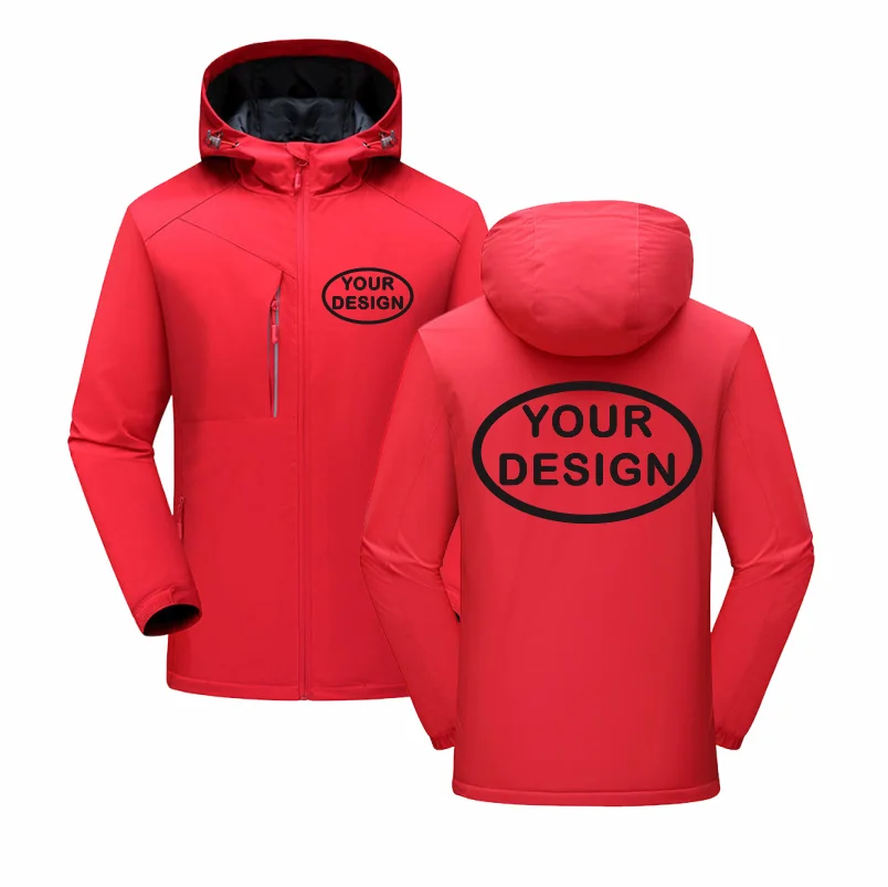 Customized LOGO Winter Jacket Waterproof Warm Thick Windbreaker Brand Design Printed Embroidery Outdoor Windproof Coat