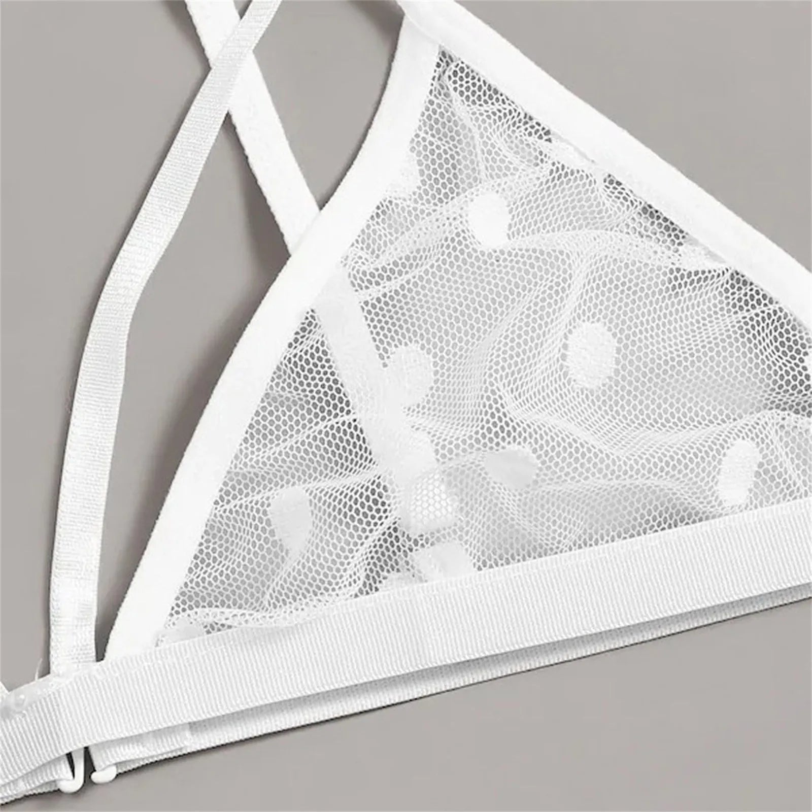 Women'S Polka Dot Lace Lingerie Set Mesh Perspective Sexy Bra Set Thong Underwear Set Women Black Red Lingerie Sexy Sets