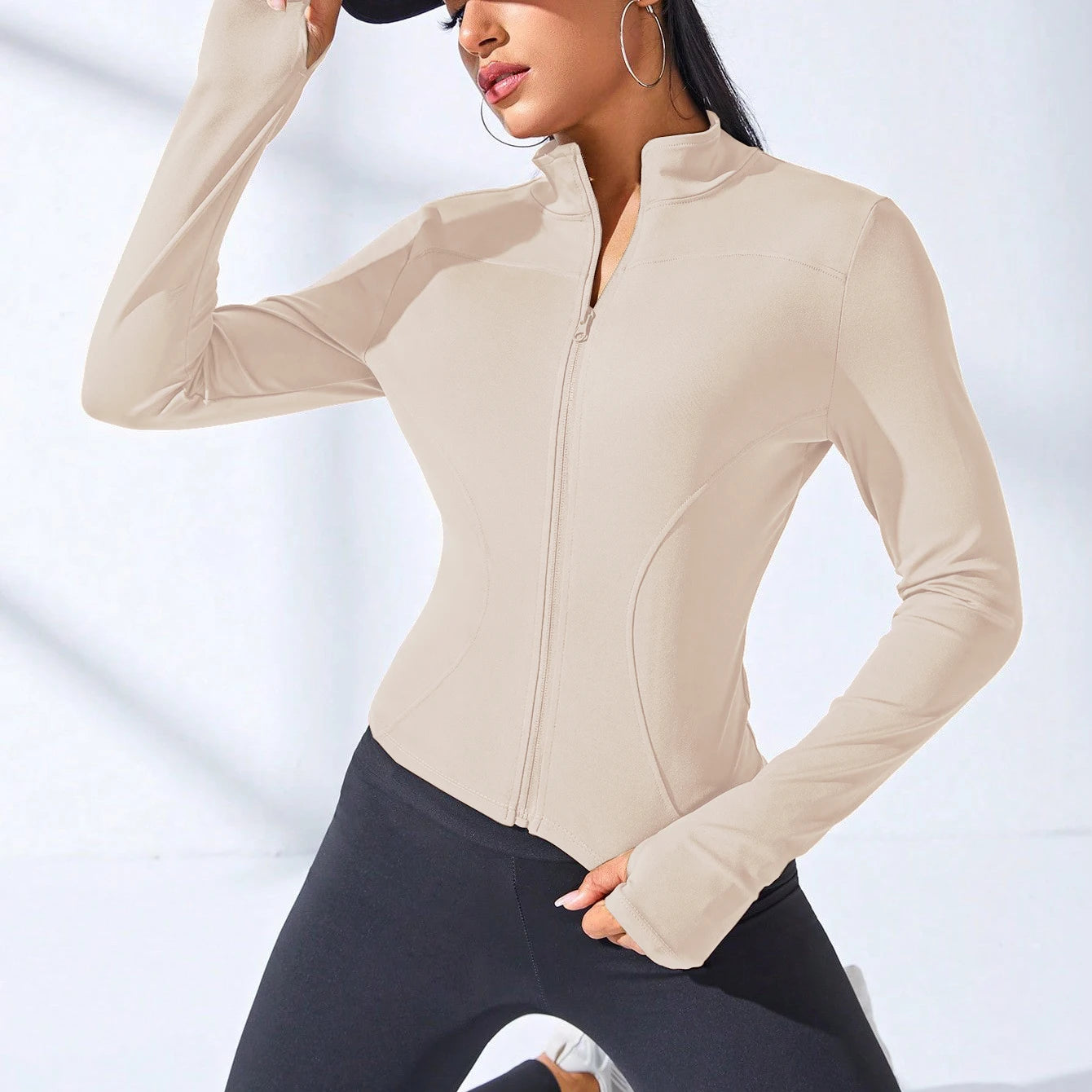 2025 New Yoga Coat Short Sports Jacket WOMEN'S Fitness Clothes Slimming Body Sculpting Zipper Yoga Jacket