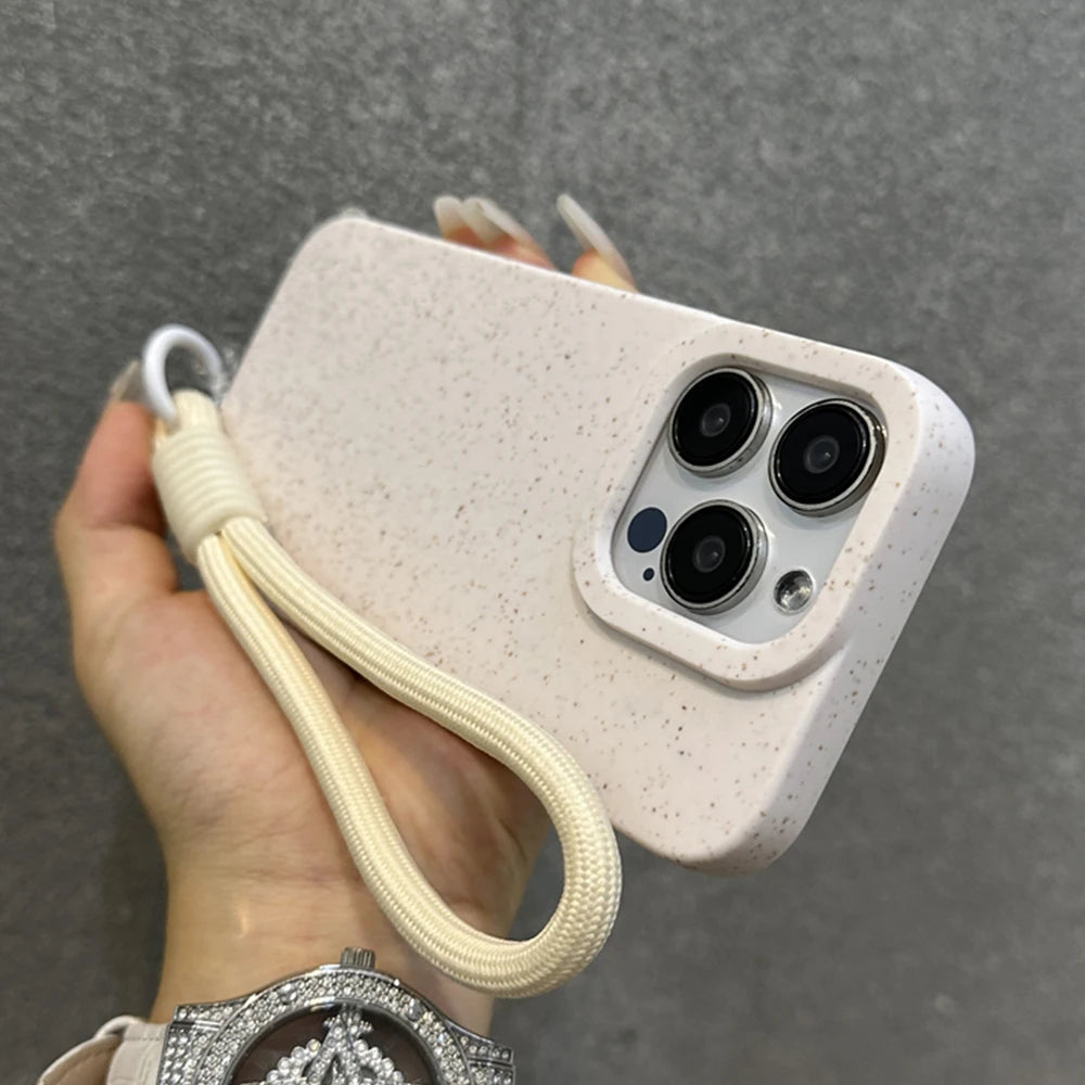 iPhone-Hülle aus Weizenstroh mit Armband – umweltfreundlich, stoßfest