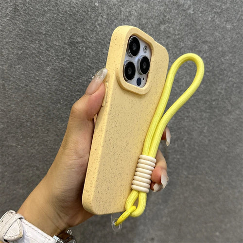 iPhone-Hülle aus Weizenstroh mit Armband – umweltfreundlich, stoßfest