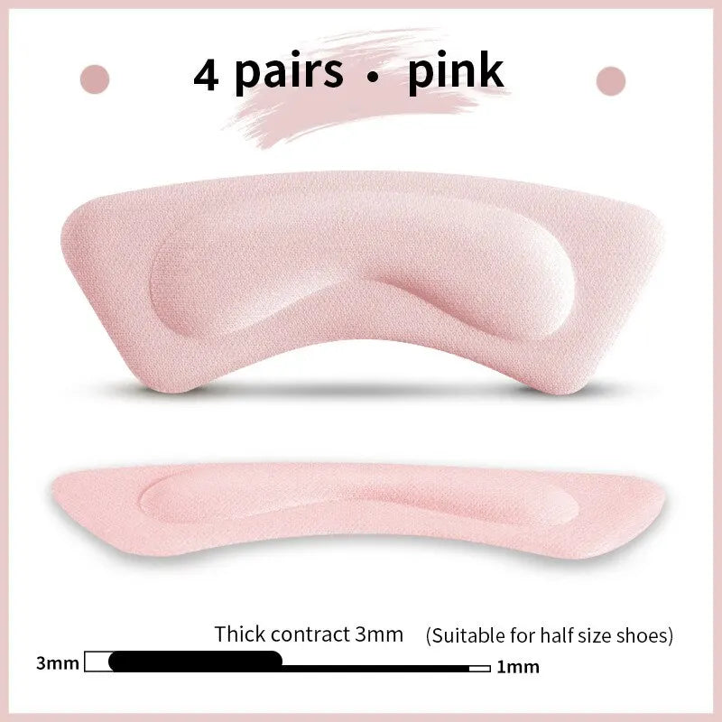 4Pairs Soft Foam Heel Pads for Sport Shoes Adjustable Size Antiwear Feet Pad Cushion Insert Heel Protector Back Sticke Insoler