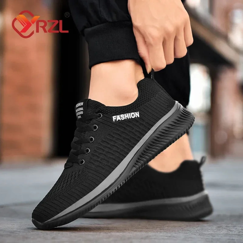 YRZL Sneakers Men Running Shoes Lightweight Sport Shoes Classical Mesh Breathable Casual Shoes Fashion Man Sneakers