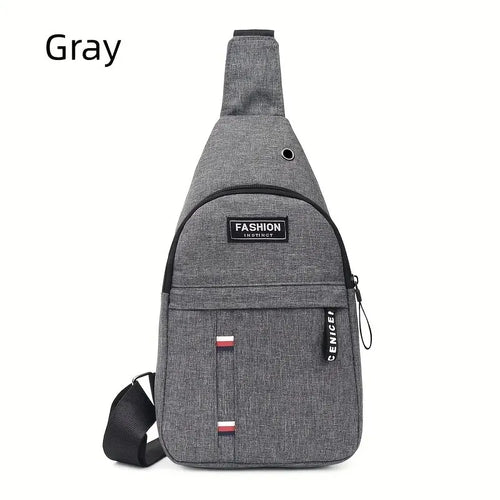 Men's Small Canvas Crossbody Chest Bag, Multifunctional Sling Bag For