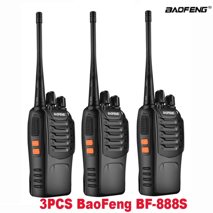 3PCS Walkie Talkie Original Baofeng BF888S 5W BF-888S 5KM UHF Transceiver Portable Two Way Radio BF 888S Intercom Walkie-talkie