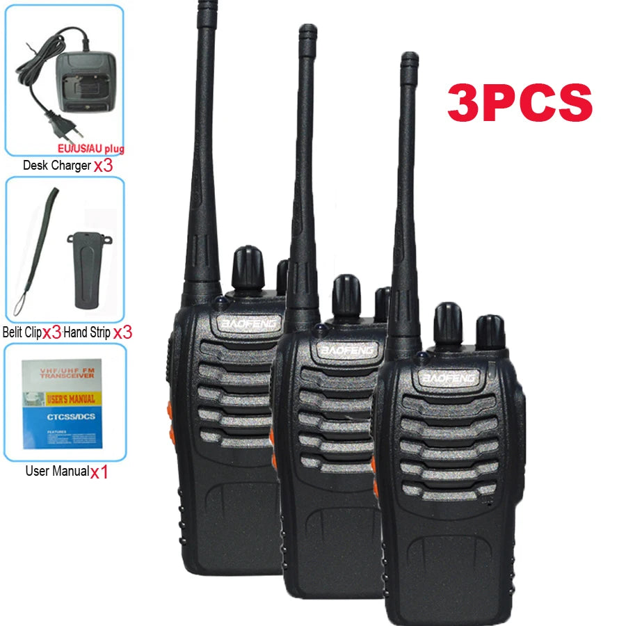 3PCS Walkie Talkie Original Baofeng BF888S 5W BF-888S 5KM UHF Transceiver Portable Two Way Radio BF 888S Intercom Walkie-talkie