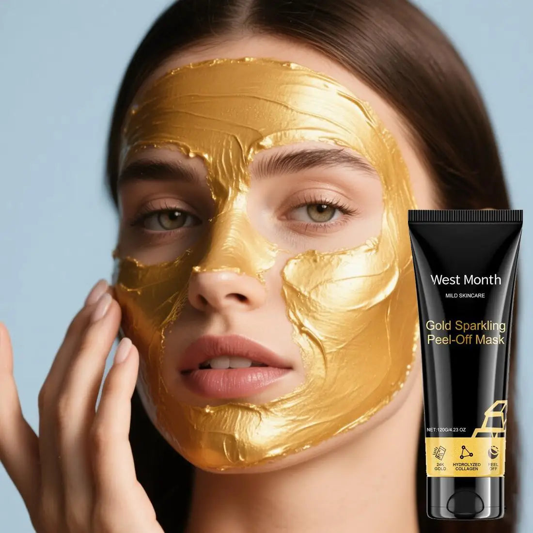 24K Gold Firming Peel Off Face Mask- Removes Blackheads, Dirt & Oils -golden Tearing Exfoliating And Peeling Mask Moisturizing