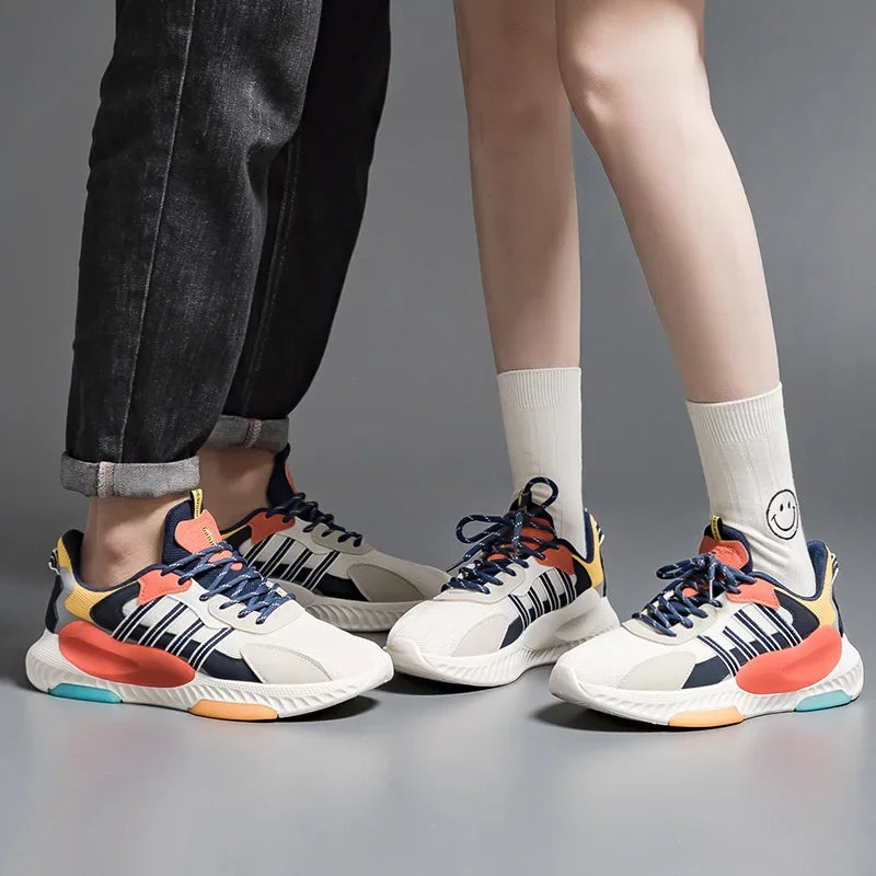 New Sport Shoes  for Women Men Shoes Fashion Lace Up Retro Casual Sneakers Retro Couple Platform Mesh Running Shoes