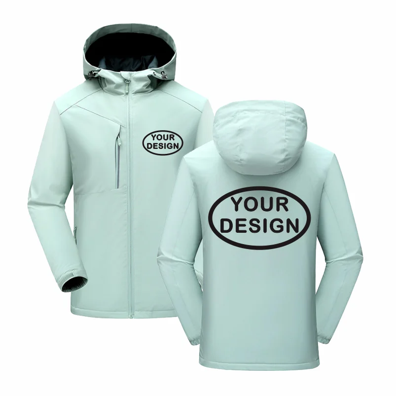 Customized LOGO Winter Jacket Waterproof Warm Thick Windbreaker Brand Design Printed Embroidery Outdoor Windproof Coat
