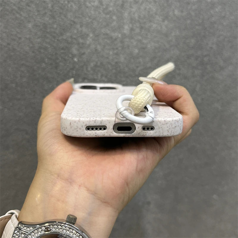iPhone-Hülle aus Weizenstroh mit Armband – umweltfreundlich, stoßfest