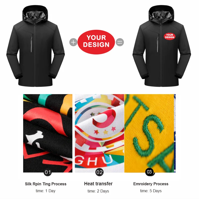 Customized LOGO Winter Jacket Waterproof Warm Thick Windbreaker Brand Design Printed Embroidery Outdoor Windproof Coat